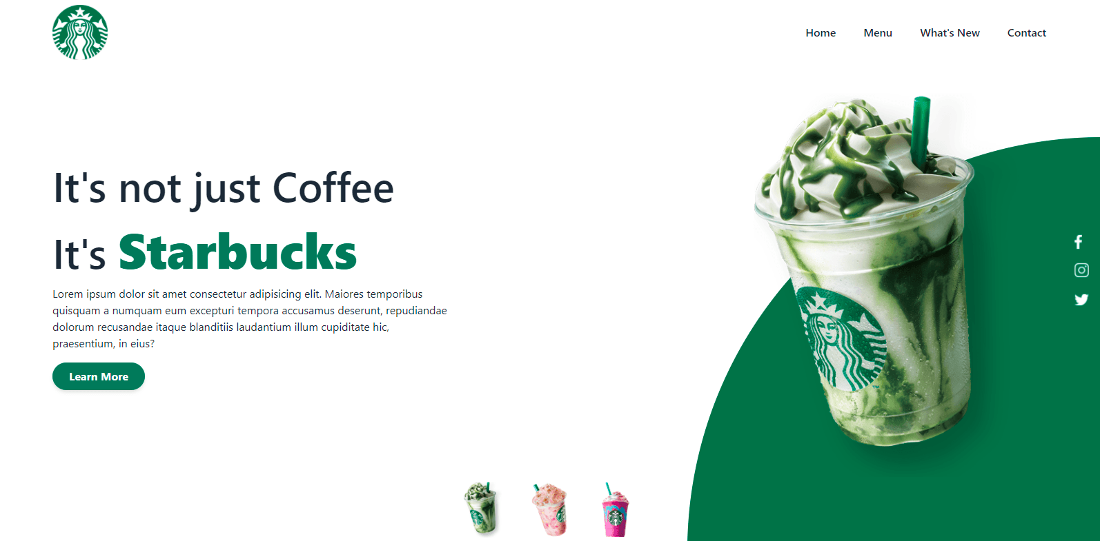 portfolio Starbucks Desktop Landing Page (Unofficial)